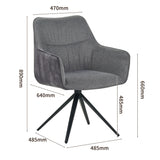 RAVINO Designer Drehstuhl PULA | 1er Set | Grau, Beige | Stoff Bezug