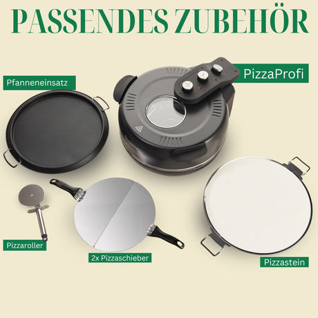 PizzaProfi Pizzaofen elektrisch Pizza Ofen mit Steinplatte, schnelle 3-Minuten Pizza