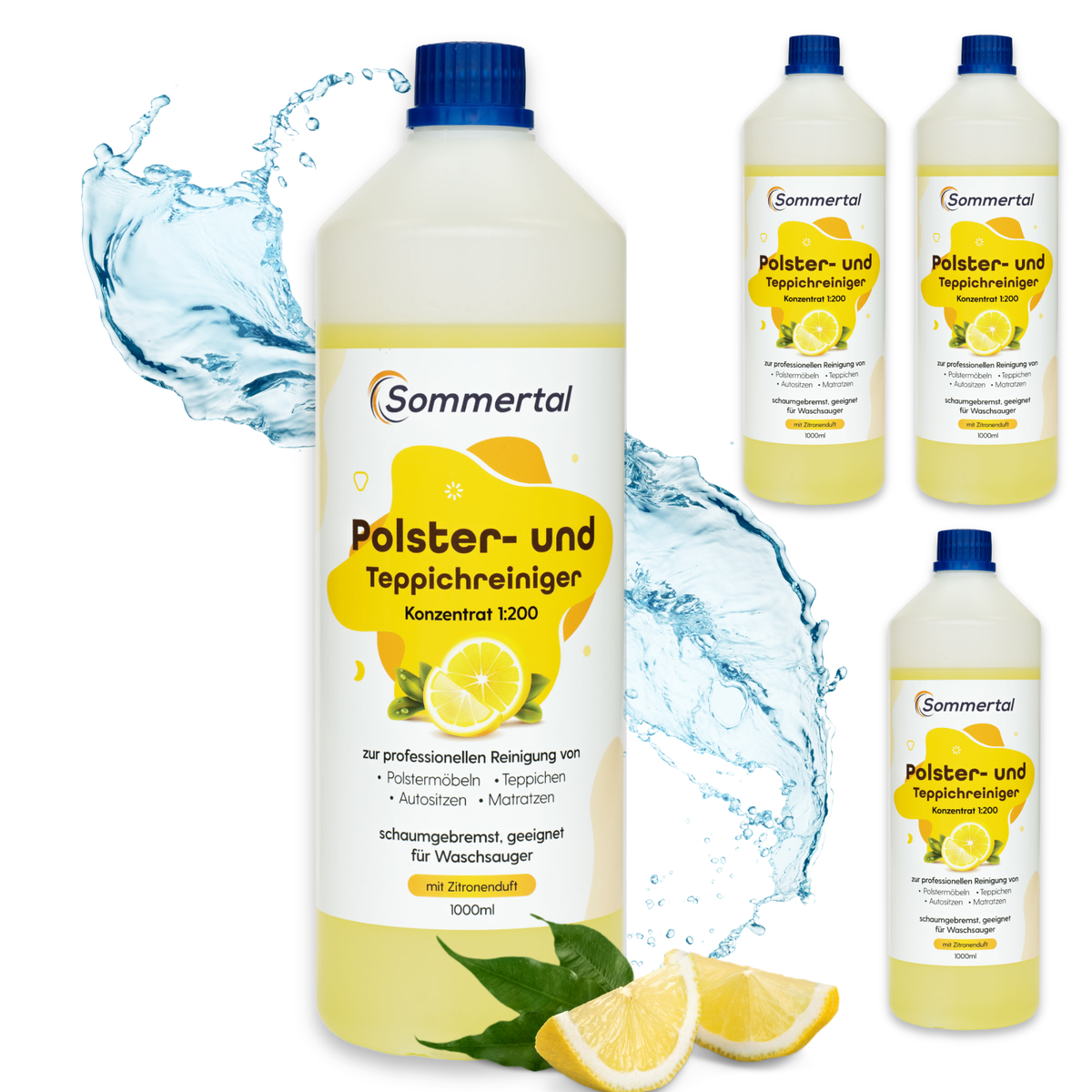 Polster- und Teppichreiniger, 4L Profi Konzentrat, für über 40 Waschvorgänge, geeignet für Sofa, Polster, Auto Sitze, Teppich