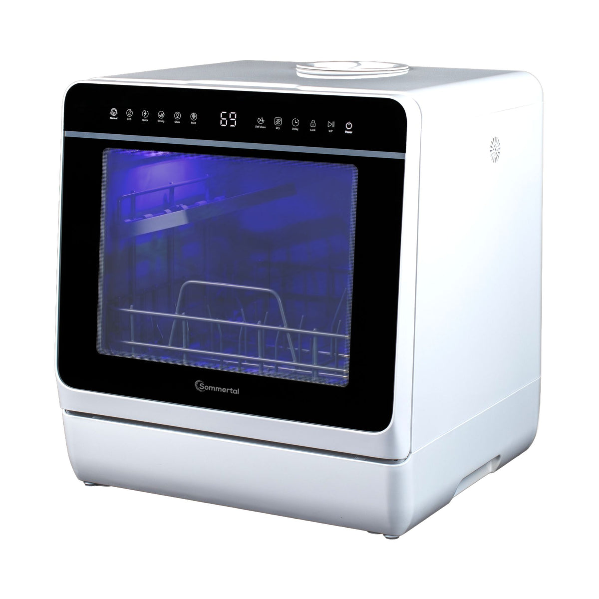 SP9 Dual Mini Geschirrspüler | Tischgeschirrspüler für 1-5 Personen, 8 Programme, 950W | Kleine Spülmaschine freistehend mit LED, Touch, Tank & Wasseranschluss | leise & kompakt