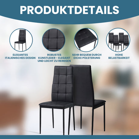 ALBATROS Designer Esszimmerstuhl RIMINI| 4er/6er Set | Schwarz, Grau, Beige, Braun, Rot, Weiß | Kunstleder Bezug
ALBATROS Esszimmer Designerstuhl RIMINI | 4er/6er Set | Schwarz, Grau, Beige, Braun, Rot, Weiß | Kunstleder Bezug