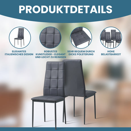 ALBATROS Designer Esszimmerstuhl RIMINI| 4er/6er Set | Schwarz, Grau, Beige, Braun, Rot, Weiß | Kunstleder Bezug
ALBATROS Esszimmer Designerstuhl RIMINI | 4er/6er Set | Schwarz, Grau, Beige, Braun, Rot, Weiß | Kunstleder Bezug