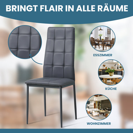 ALBATROS Designer Esszimmerstuhl RIMINI| 4er/6er Set | Schwarz, Grau, Beige, Braun, Rot, Weiß | Kunstleder Bezug
ALBATROS Esszimmer Designerstuhl RIMINI | 4er/6er Set | Schwarz, Grau, Beige, Braun, Rot, Weiß | Kunstleder Bezug