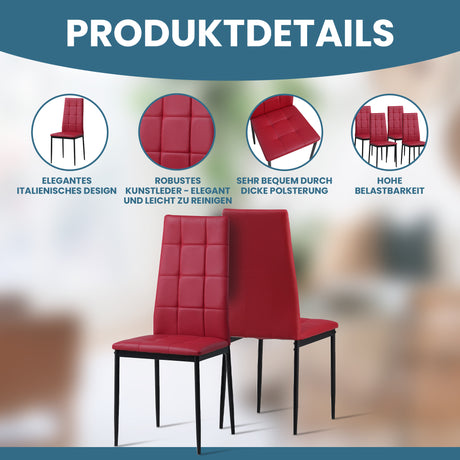 ALBATROS Designer Esszimmerstuhl RIMINI| 4er/6er Set | Schwarz, Grau, Beige, Braun, Rot, Weiß | Kunstleder Bezug
ALBATROS Esszimmer Designerstuhl RIMINI | 4er/6er Set | Schwarz, Grau, Beige, Braun, Rot, Weiß | Kunstleder Bezug