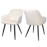 ALBATROS Designer Esszimmerstuhl SALO | 2er Set | Schwarz, Grau, Beige | Samt Bezug