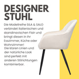 ALBATROS Designer Esszimmerstuhl SALO | 2er Set | Schwarz, Grau, Beige | Samt Bezug