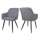 ALBATROS Designer Esszimmerstuhl SALO | 2er Set | Schwarz, Grau, Beige | Samt Bezug