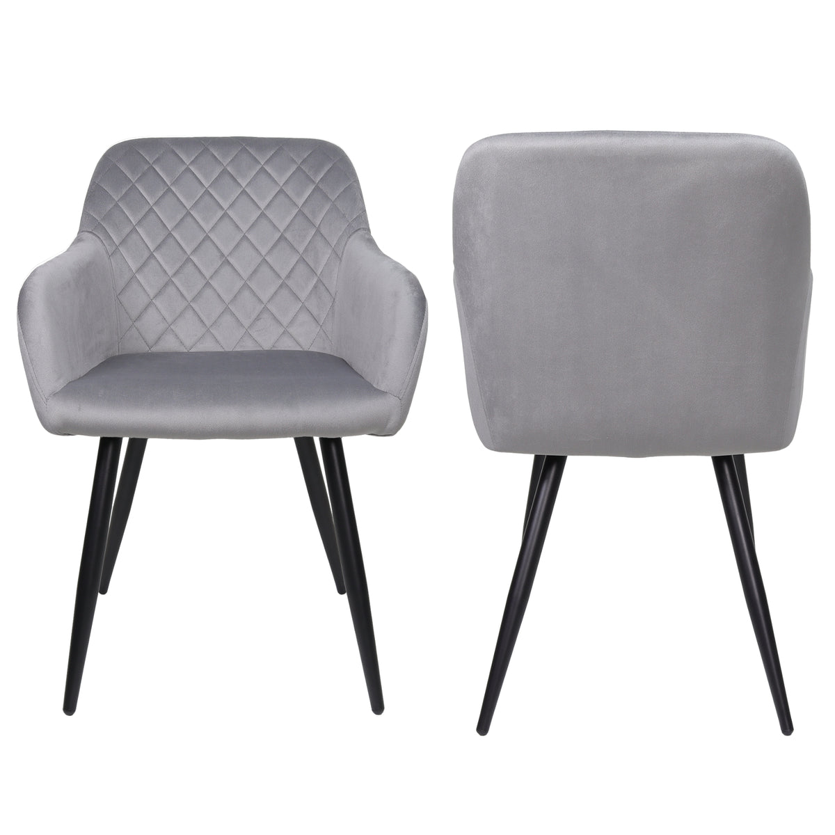 ALBATROS Designer Esszimmerstuhl SALO | 2er Set | Schwarz, Grau, Beige | Samt Bezug