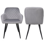 ALBATROS Designer Esszimmerstuhl SALO | 2er Set | Schwarz, Grau, Beige | Samt Bezug