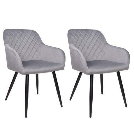 ALBATROS Designer Esszimmerstuhl SALO | 2er Set | Schwarz, Grau, Beige | Samt Bezug