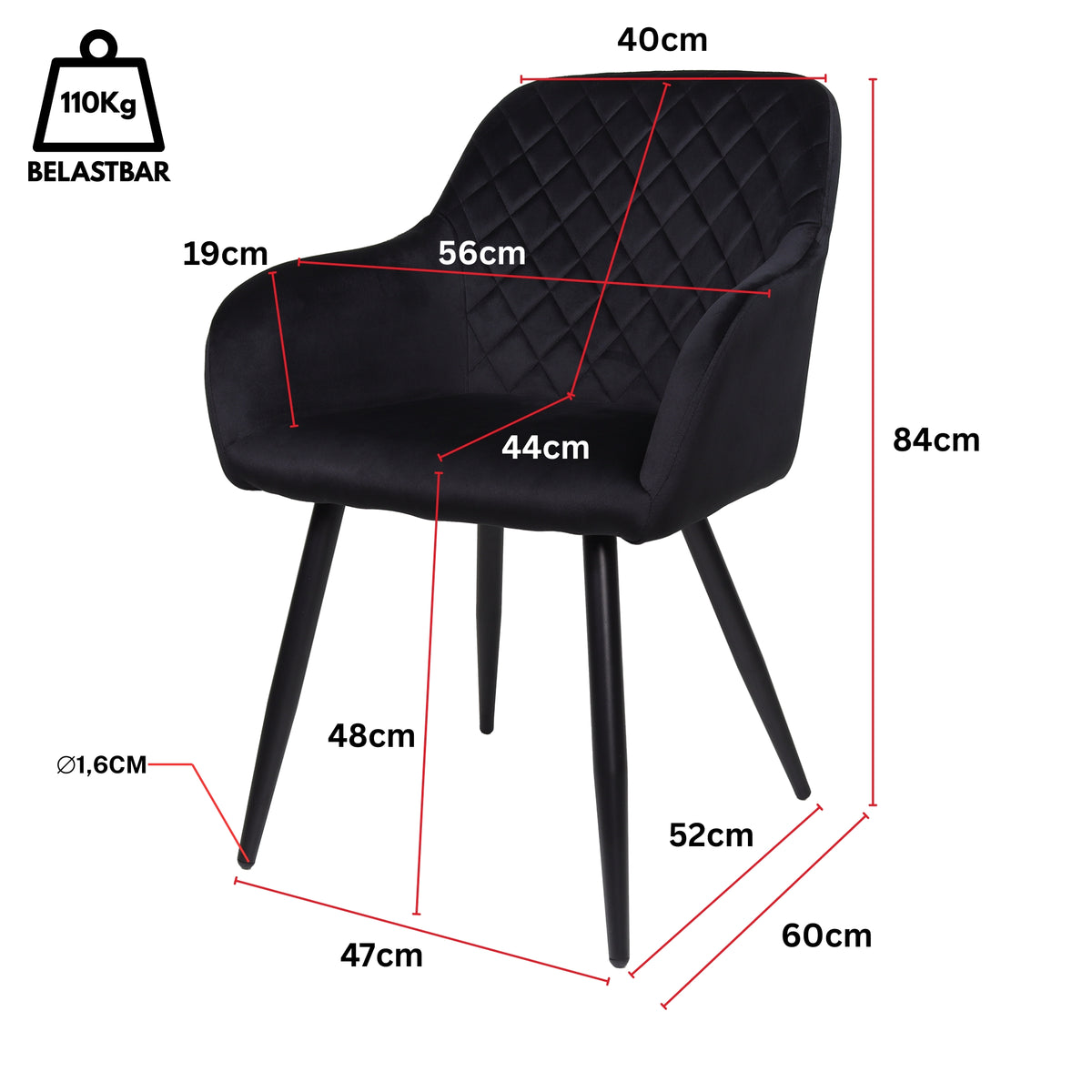 ALBATROS Designer Esszimmerstuhl SALO | 2er Set | Schwarz, Grau, Beige | Samt Bezug