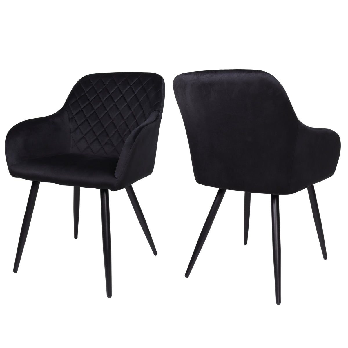 ALBATROS Designer Esszimmerstuhl SALO | 2er Set | Schwarz, Grau, Beige | Samt Bezug