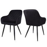 ALBATROS Designer Esszimmerstuhl SALO | 2er Set | Schwarz, Grau, Beige | Samt Bezug