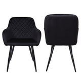 ALBATROS Designer Esszimmerstuhl SALO | 2er Set | Schwarz, Grau, Beige | Samt Bezug