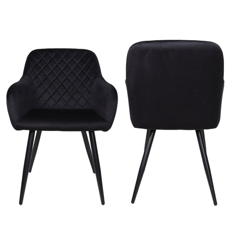 ALBATROS Designer Esszimmerstuhl SALO | 2er Set | Schwarz, Grau, Beige | Samt Bezug