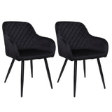 ALBATROS Designer Esszimmerstuhl SALO | 2er Set | Schwarz, Grau, Beige | Samt Bezug