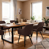 ALBATROS Designer Esszimmerstuhl SILA | 2er Set | Schwarz, Grau, Beige, Anthrazit, Braun| Stoff Bezug