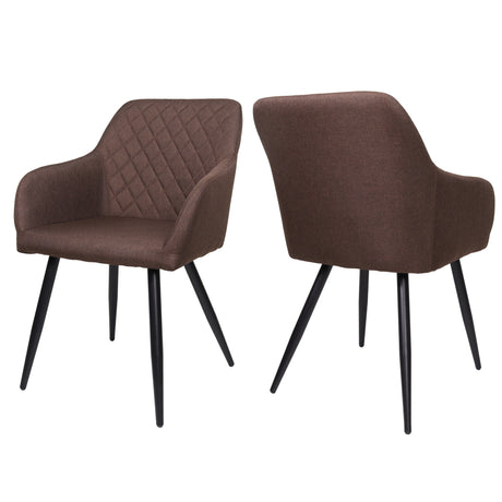 ALBATROS Designer Esszimmerstuhl SILA | 2er Set | Schwarz, Grau, Beige, Anthrazit, Braun| Stoff Bezug