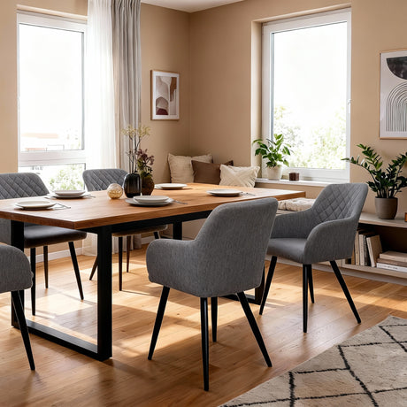ALBATROS Designer Esszimmerstuhl SILA | 2er Set | Schwarz, Grau, Beige, Anthrazit, Braun| Stoff Bezug