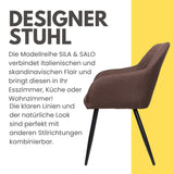ALBATROS Designer Esszimmerstuhl SILA | 2er Set | Schwarz, Grau, Beige, Anthrazit, Braun| Stoff Bezug