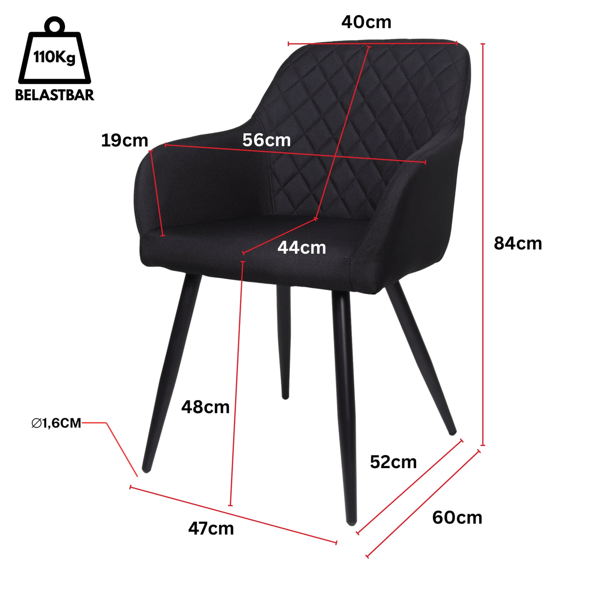 ALBATROS Designer Esszimmerstuhl SILA | 2er Set | Schwarz, Grau, Beige, Anthrazit, Braun| Stoff Bezug