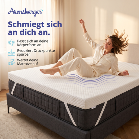 Topper SOFT Plus, Memory Foam Matratzentopper, waschbarer Bezug, geeignet für Federkern & Schaumstoff Matratzen, H2, Matratzenauflage Höhe 7cm