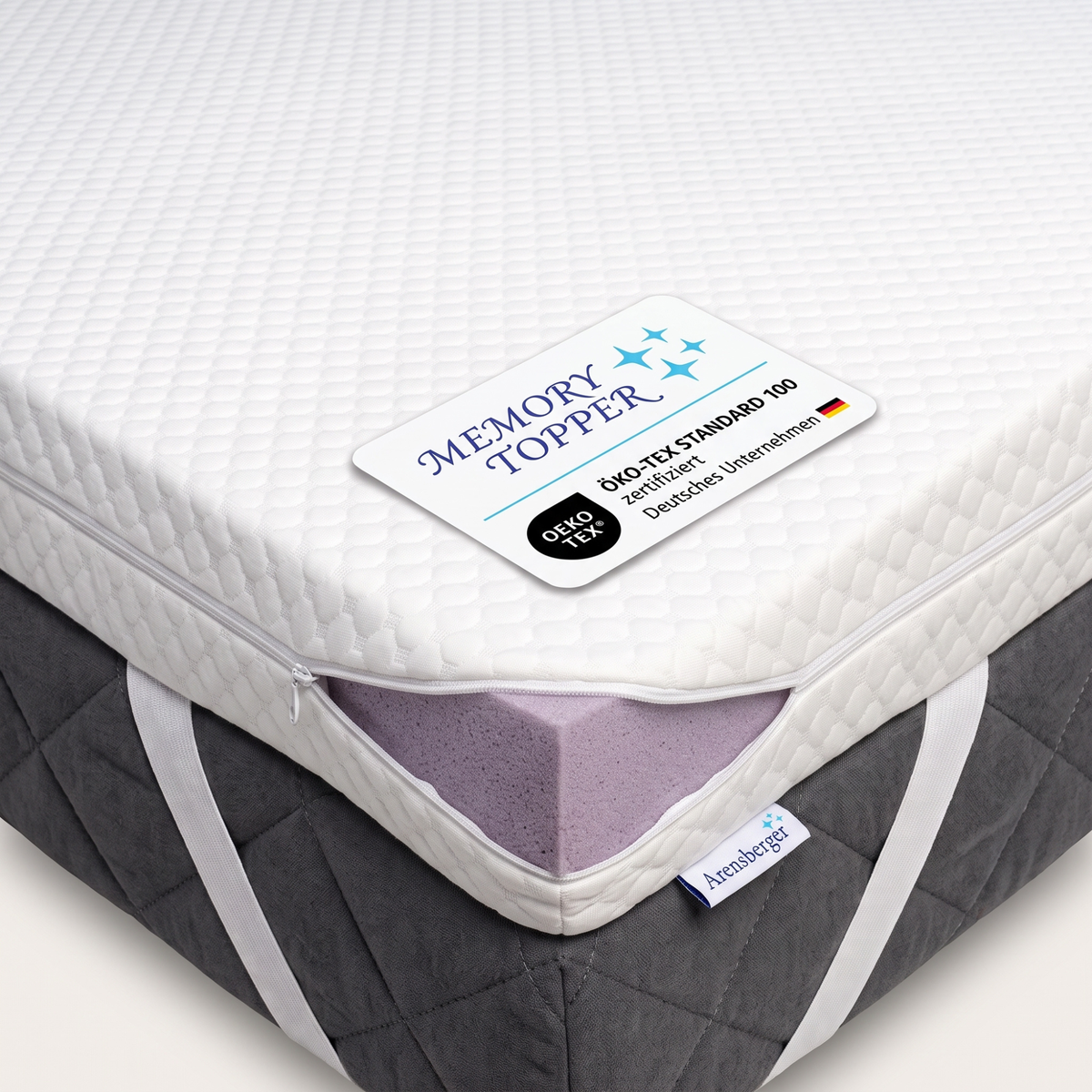Topper SOFT Plus, Memory Foam Matratzentopper, waschbarer Bezug, geeignet für Federkern & Schaumstoff Matratzen, H2, Matratzenauflage Höhe 7cm
