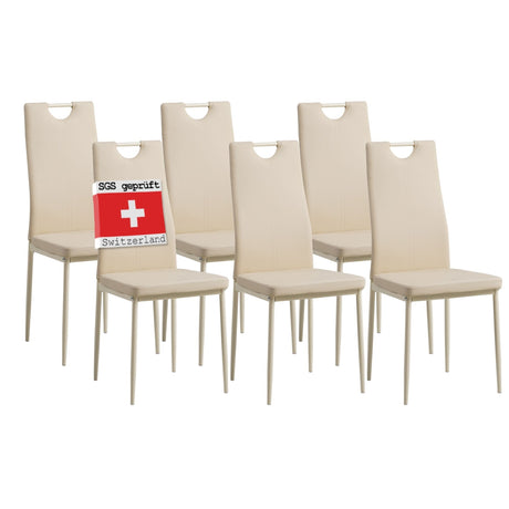 ALBATROS Designer Esszimmerstuhl SALERNO | 4er/6er Set | Schwarz, Grau, Beige, Braun, Rot, Weiß | Kunstleder Bezug