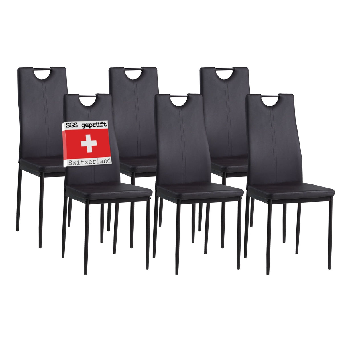 ALBATROS Designer Esszimmerstuhl SALERNO | 4er/6er Set | Schwarz, Grau, Beige, Braun, Rot, Weiß | Kunstleder Bezug