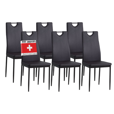 ALBATROS Designer Esszimmerstuhl SALERNO | 4er/6er Set | Schwarz, Grau, Beige, Braun, Rot, Weiß | Kunstleder Bezug