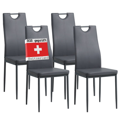 ALBATROS Designer Esszimmerstuhl SALERNO | 4er/6er Set | Schwarz, Grau, Beige, Braun, Rot, Weiß | Kunstleder Bezug