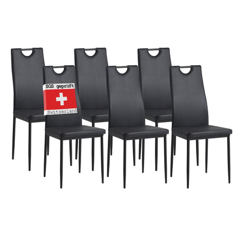 ALBATROS Designer Esszimmerstuhl SALERNO | 4er/6er Set | Schwarz, Grau, Beige, Braun, Rot, Weiß | Kunstleder Bezug