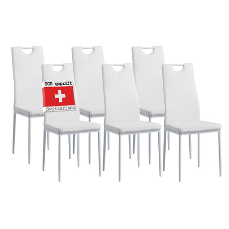 ALBATROS Designer Esszimmerstuhl SALERNO | 4er/6er Set | Schwarz, Grau, Beige, Braun, Rot, Weiß | Kunstleder Bezug