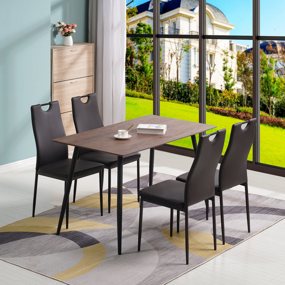 ALBATROS Designer Esszimmerstuhl SALERNO | 4er/6er Set | Schwarz, Grau, Beige, Braun, Rot, Weiß | Kunstleder Bezug