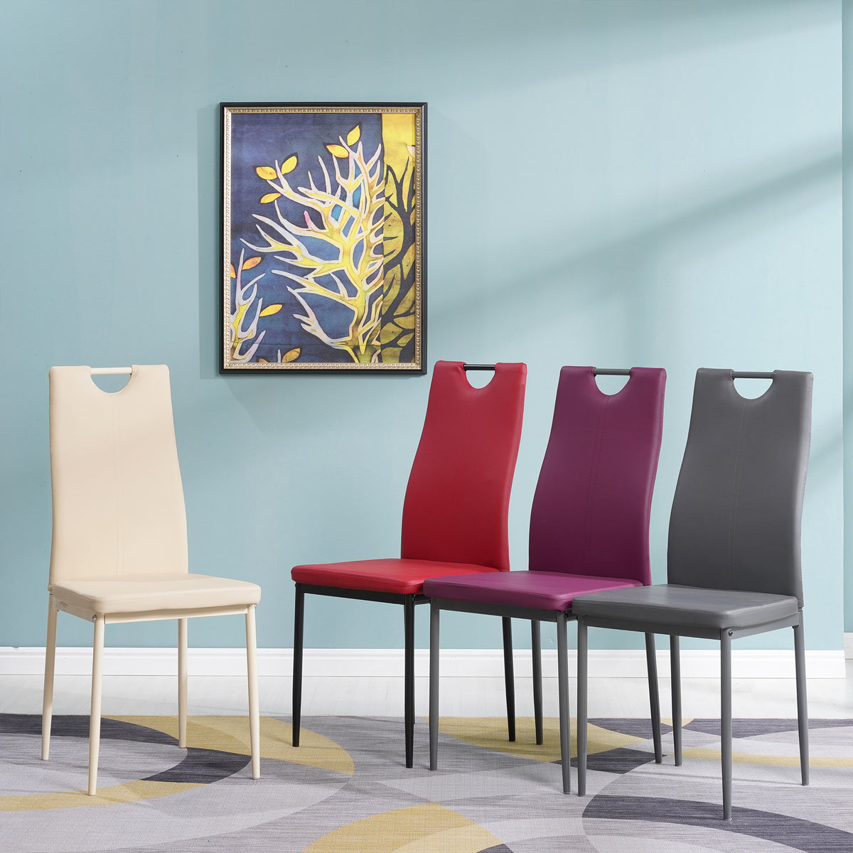 ALBATROS Designer Esszimmerstuhl SALERNO | 4er/6er Set | Schwarz, Grau, Beige, Braun, Rot, Weiß | Kunstleder Bezug