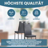 ALBATROS Designer Esszimmerstuhl SALERNO | 4er/6er Set | Schwarz, Grau, Beige, Braun, Rot, Weiß | Kunstleder Bezug
