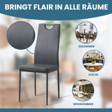 ALBATROS Designer Esszimmerstuhl SALERNO | 4er/6er Set | Schwarz, Grau, Beige, Braun, Rot, Weiß | Kunstleder Bezug