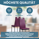 ALBATROS Designer Esszimmerstuhl SALERNO | 4er/6er Set | Schwarz, Grau, Beige, Braun, Rot, Weiß | Kunstleder Bezug