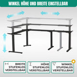 Eckschreibtisch Gestell LIFT L7, stufenlos verstellbar in Höhe, Breite und Winkel, 3 Motoren, elektrisch