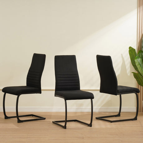 ALBATROS Freischwinger Designerstuhl TURANO | 4er Set | Schwarz, Grau, Beige | Stoff Bezug
