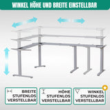 Eckschreibtisch Gestell LIFT L7, stufenlos verstellbar in Höhe, Breite und Winkel, 3 Motoren, elektrisch