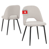 ALBATROS Designer Esszimmerstuhl SILVI | 2er Set | Schwarz, Grau, Braun, Beige | Stoff Bezug
