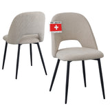 ALBATROS Designer Esszimmerstuhl SILVI | 2er Set | Schwarz, Grau, Beige | Cord Bezug
