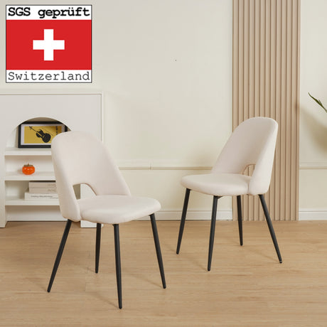 ALBATROS Designer Esszimmerstuhl SILVI | 2er Set | Schwarz, Grau, Braun, Beige | Stoff Bezug