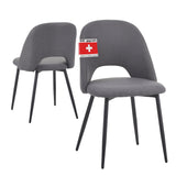 ALBATROS Designer Esszimmerstuhl SILVI | 2er Set | Schwarz, Grau, Braun, Beige | Stoff Bezug