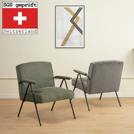 Albatros Designer Vintage Sessel Stanford, hochwertiger Cord Stoff Bezug