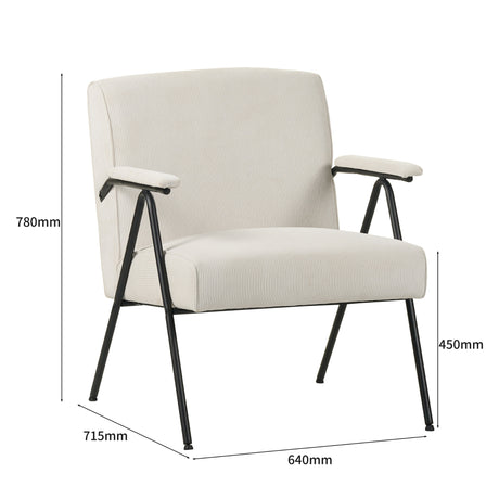 Albatros Designer Vintage Sessel Stanford, hochwertiger Cord Stoff Bezug