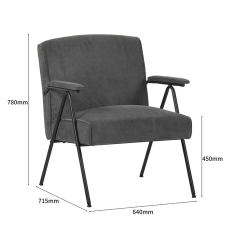 Albatros Designer Vintage Sessel Stanford, hochwertiger Cord Stoff Bezug