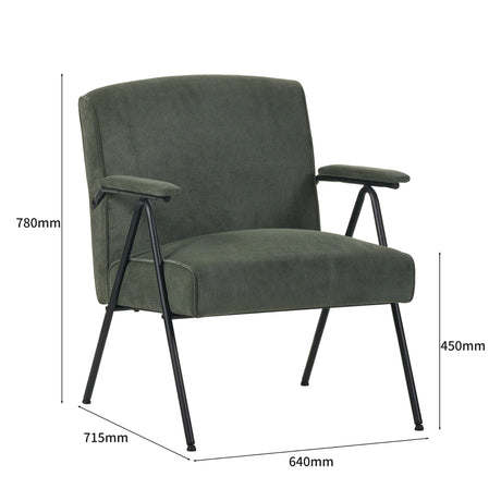 Albatros Designer Vintage Sessel Stanford, hochwertiger Cord Stoff Bezug