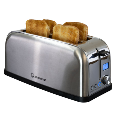Toaster ST1500 XXL, 4 Scheiben mit Brötchenaufsatz, Display
